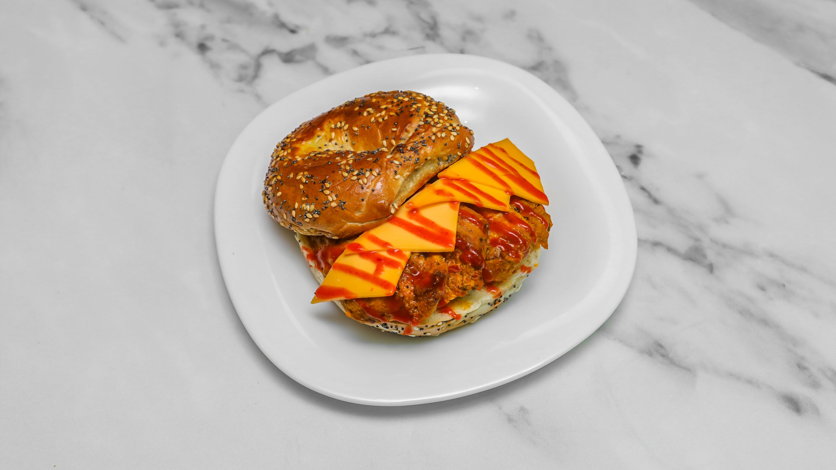 Spicy Chicken Melt Bagel