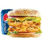 Chicken Double Burger With Pepsi
