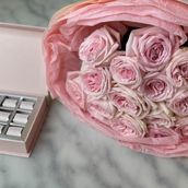 Bouquet Of 15 Roses And 12 Chocolates