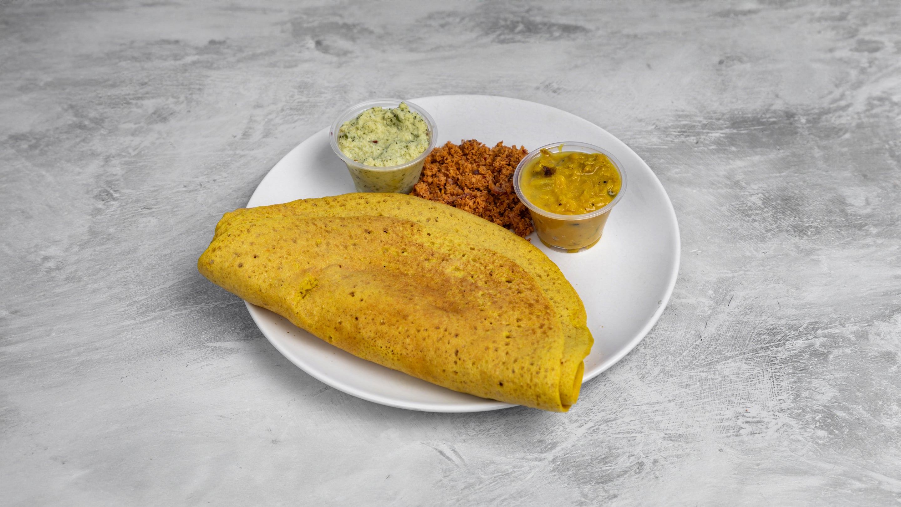 Dosa with Chutney and Sambar