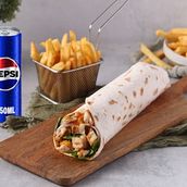 Chicken Tandoori Wrap + French Fries + Soft Drink 