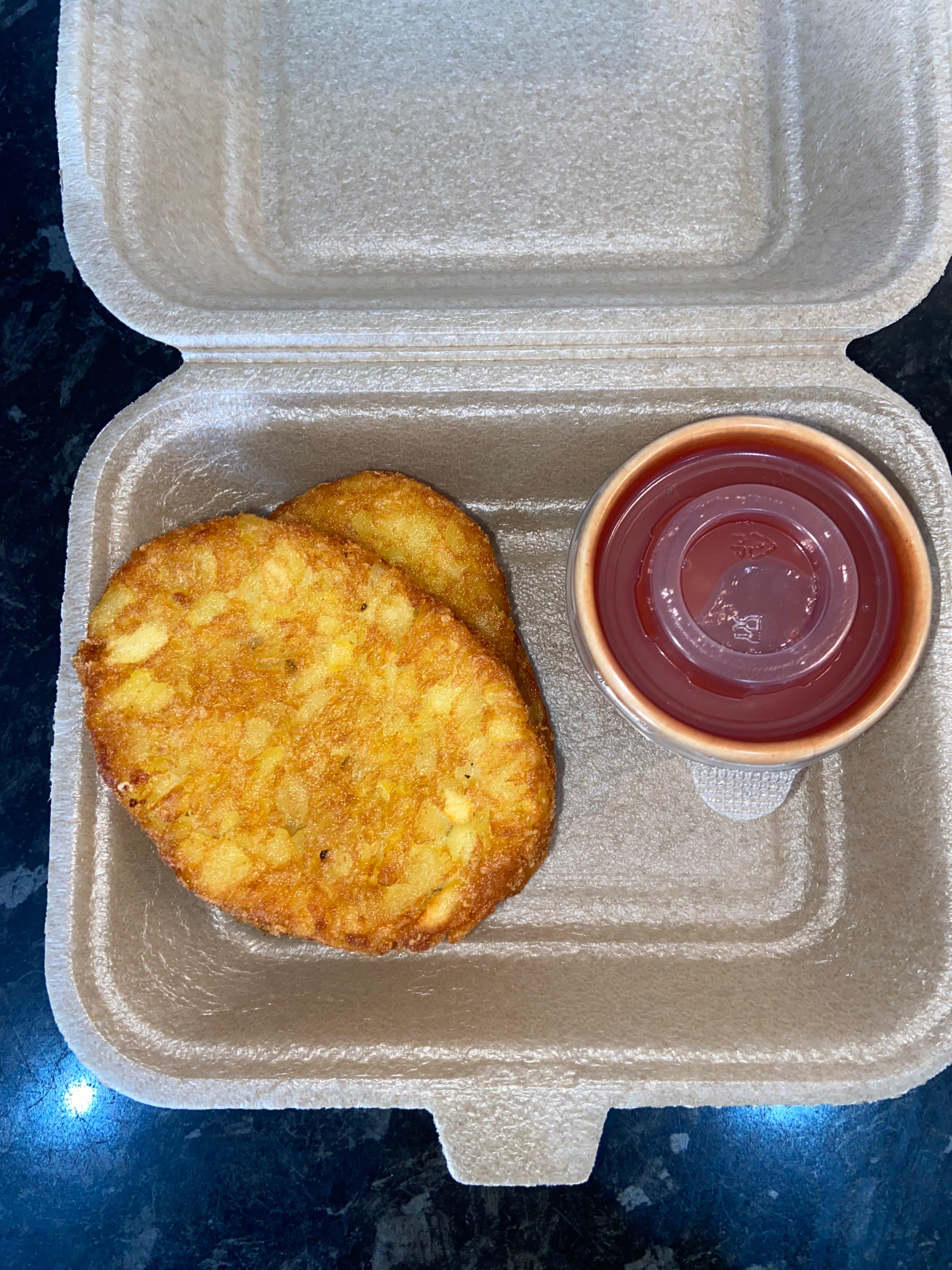 2x hash brown & ketchup