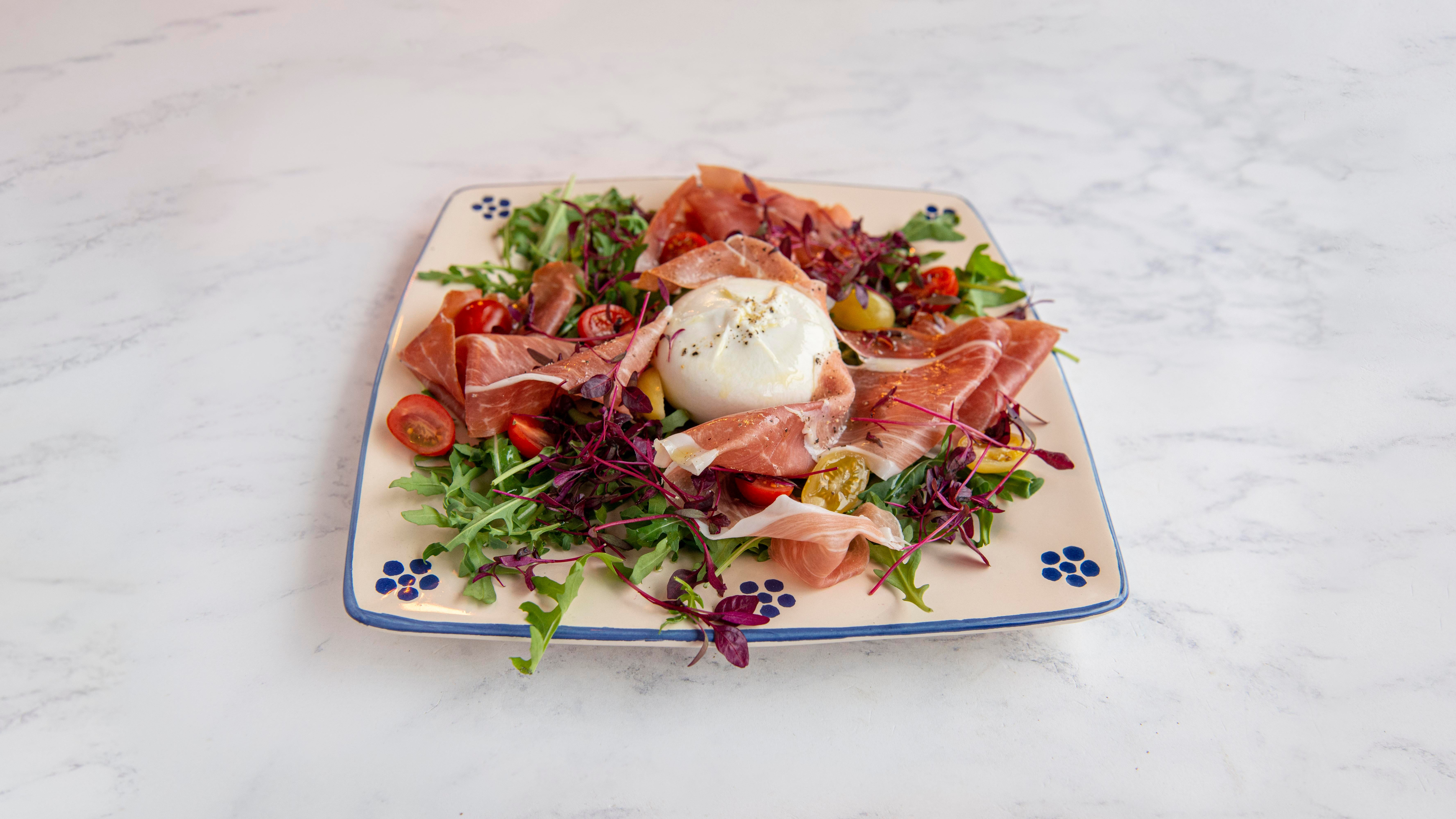 Burrata and Parma ham