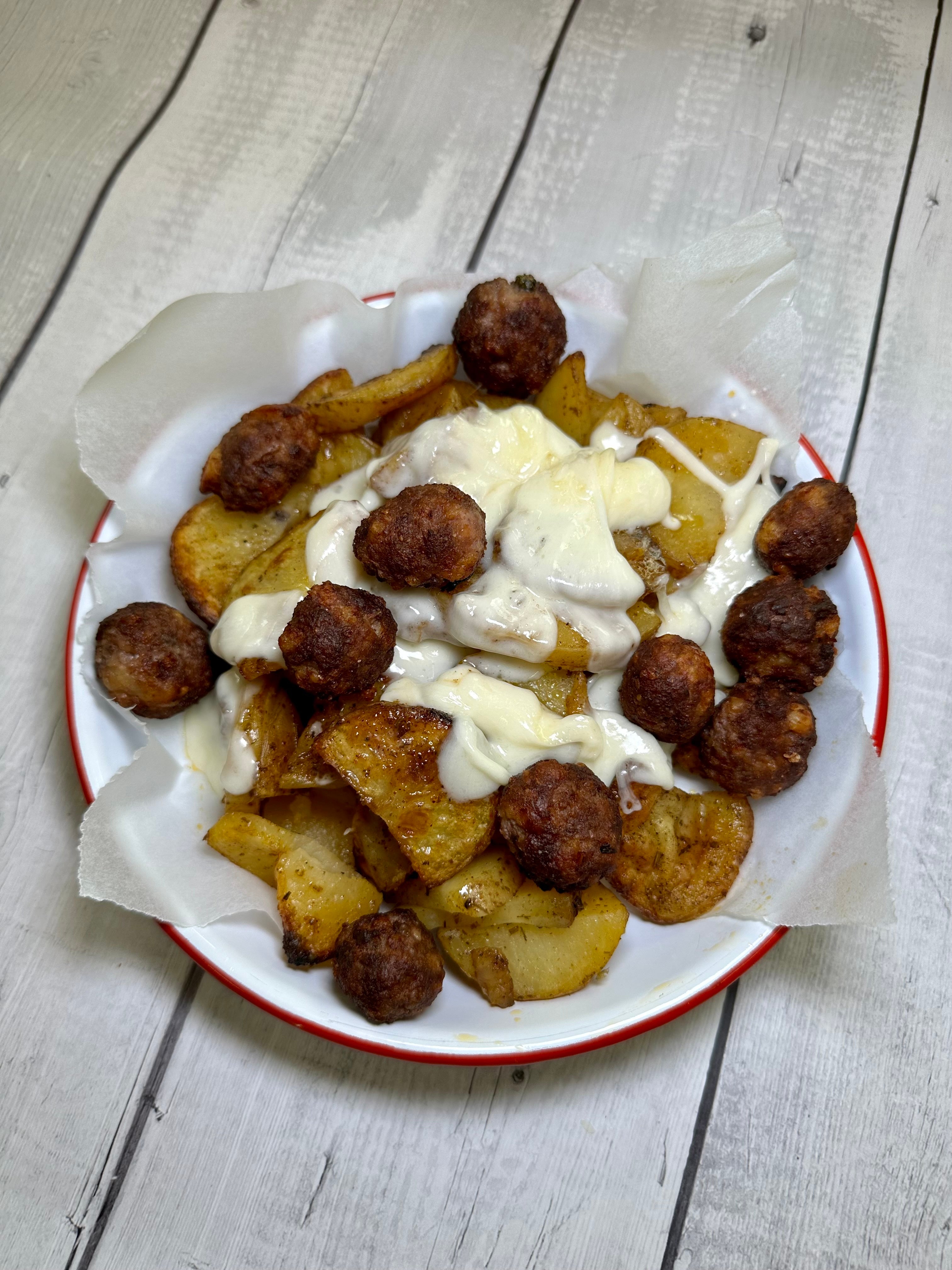 Baked Potatoes and Meatball