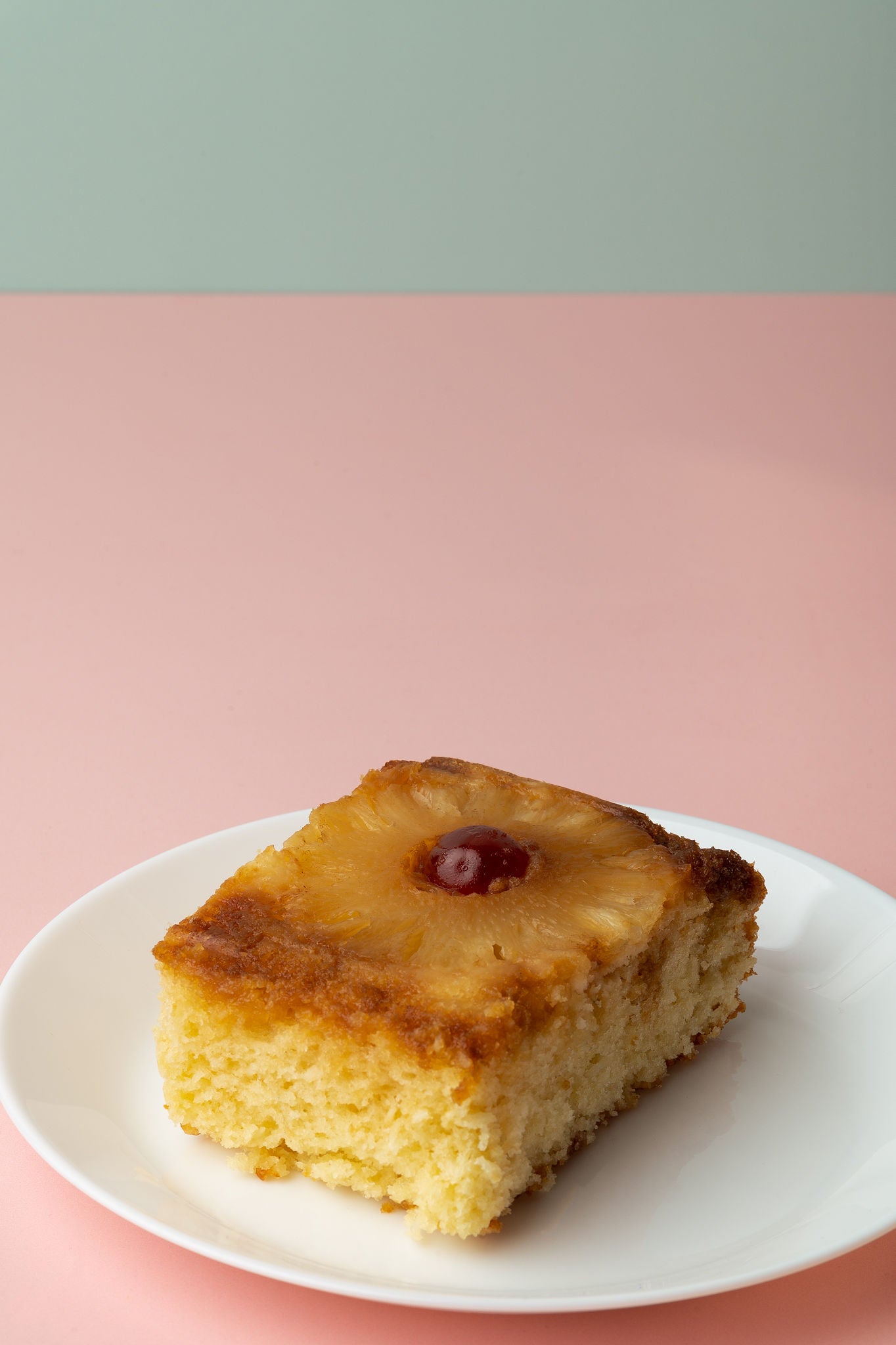 Pineapple Upside Down Sponge Cake Slice (Served with a side of your choice)