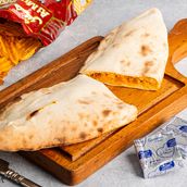 Bread with kiri Cheese, Amwaj Chips