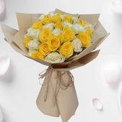 50 roses yellow and white