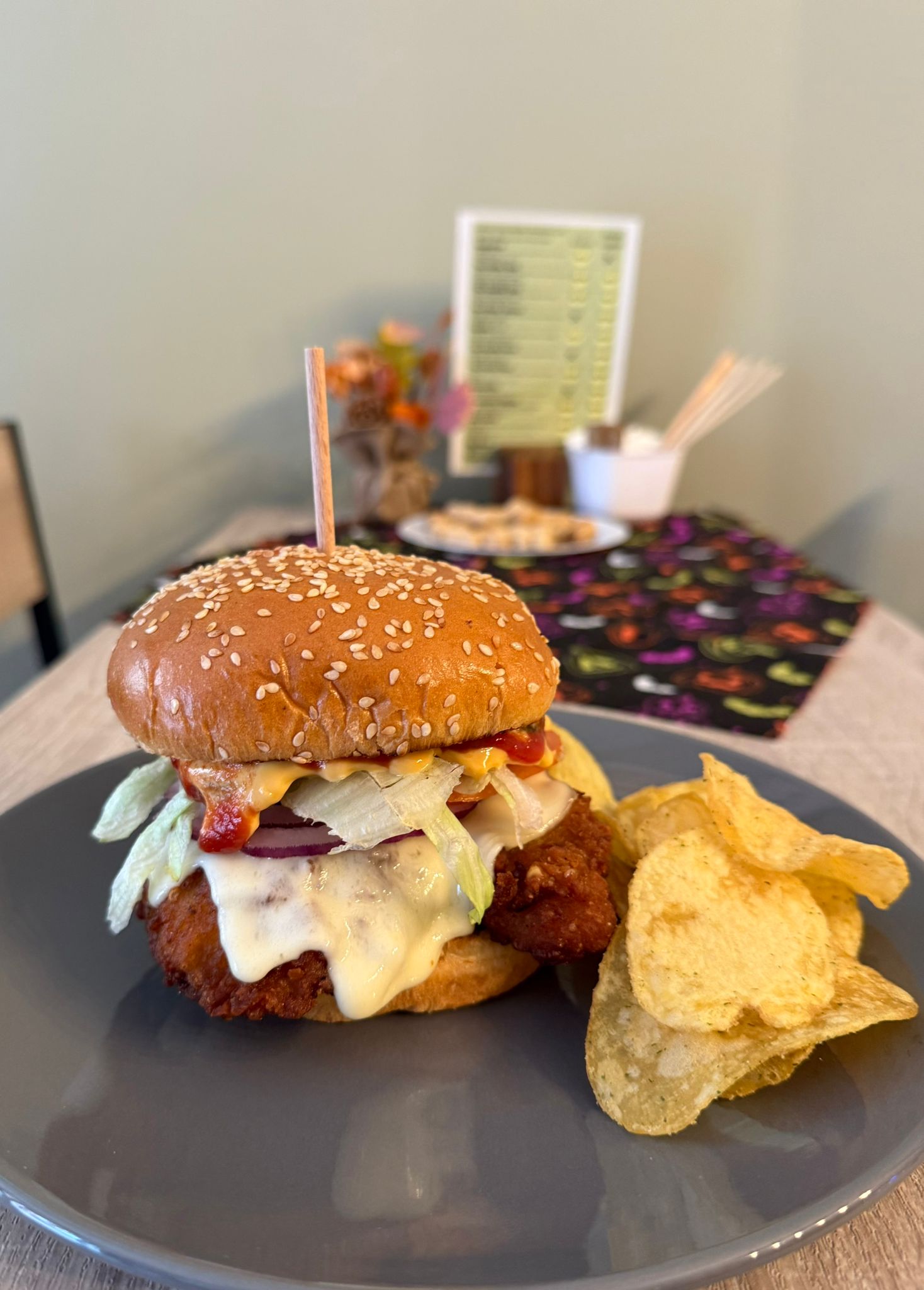 Chicken Fillet Burger With Fries