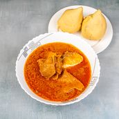 Banku With Peanut Fish & Meat