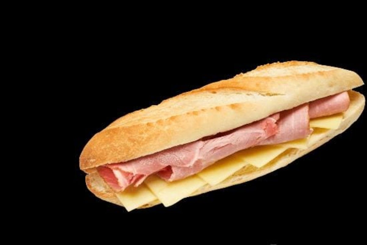 Ham and Cheddar baguette