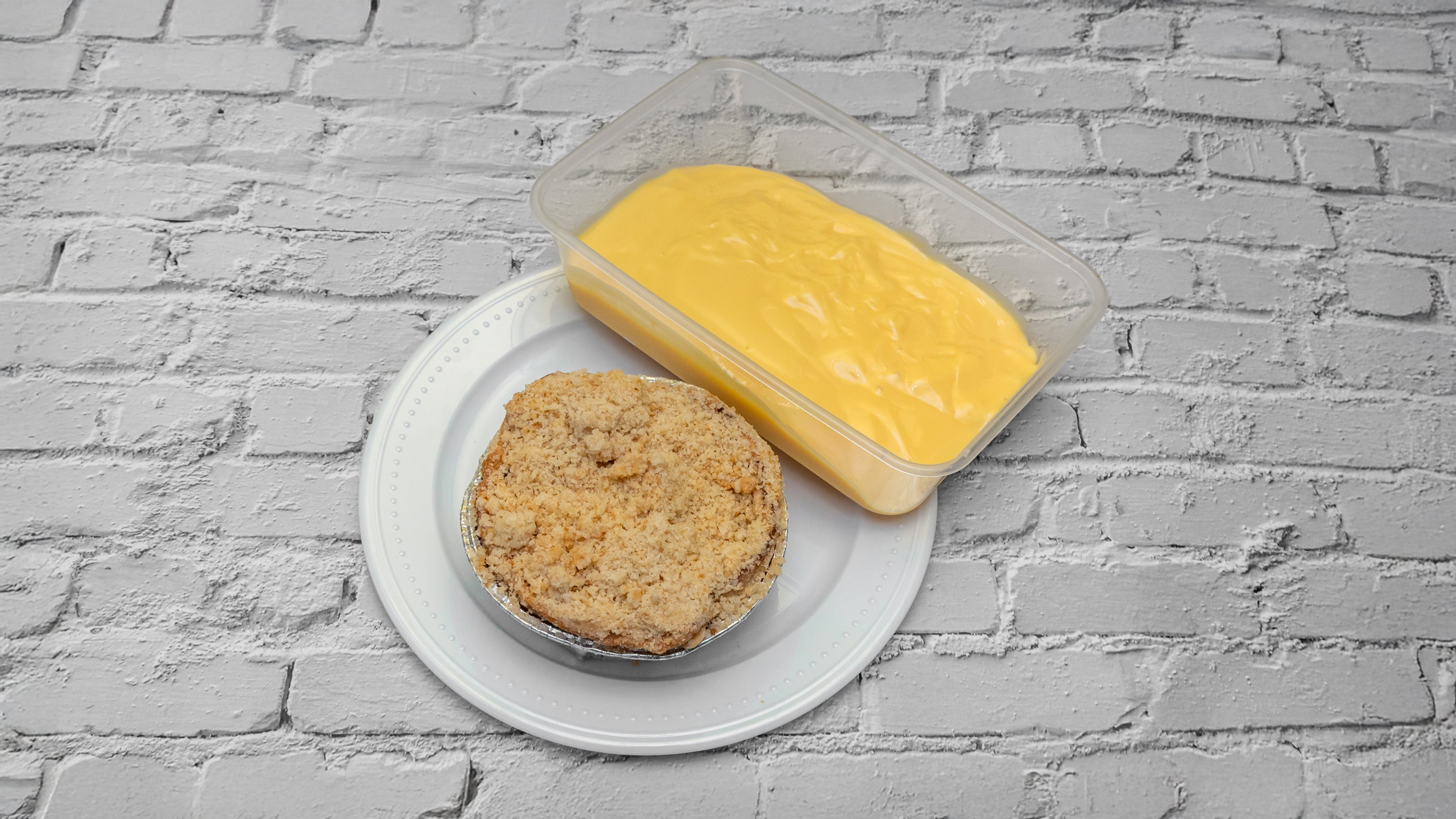Apple Crumble with Custard