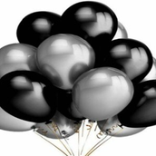 Black And Silver Helium Balloons