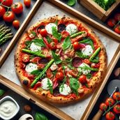 VEGAN PIZZA SUNDRIED TOMATO AND PURPLE POTATO