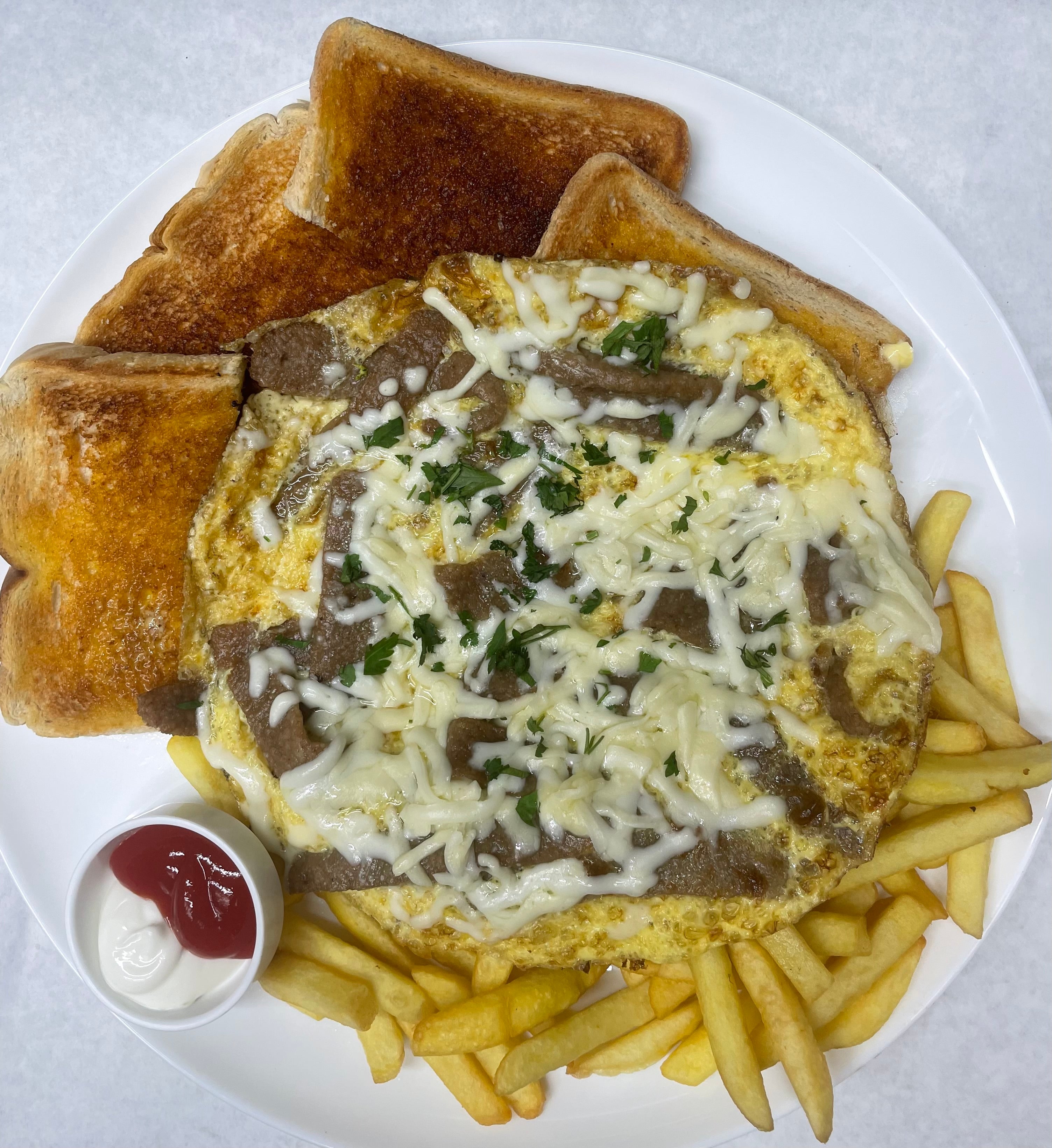 Beef Sausage Omelette