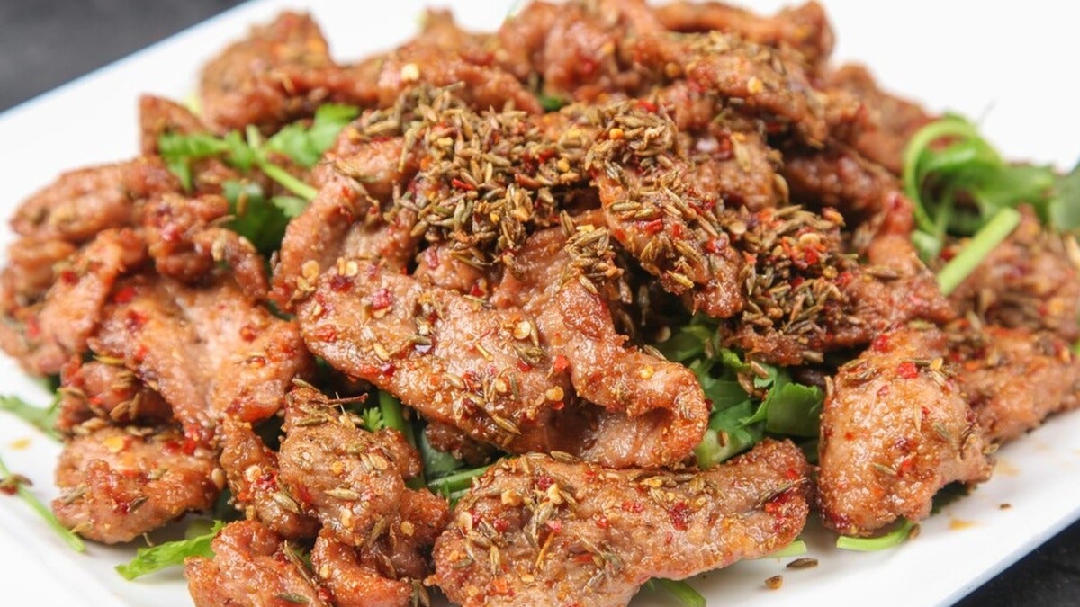 Fried Lamb with Cumin and Chilli 小炒孜然羊肉