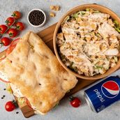 Caesar Salad & Pizza Sandwich & Drink