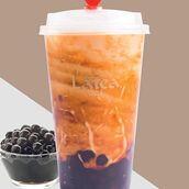 Passion Fruit Boba Jelly Tea large