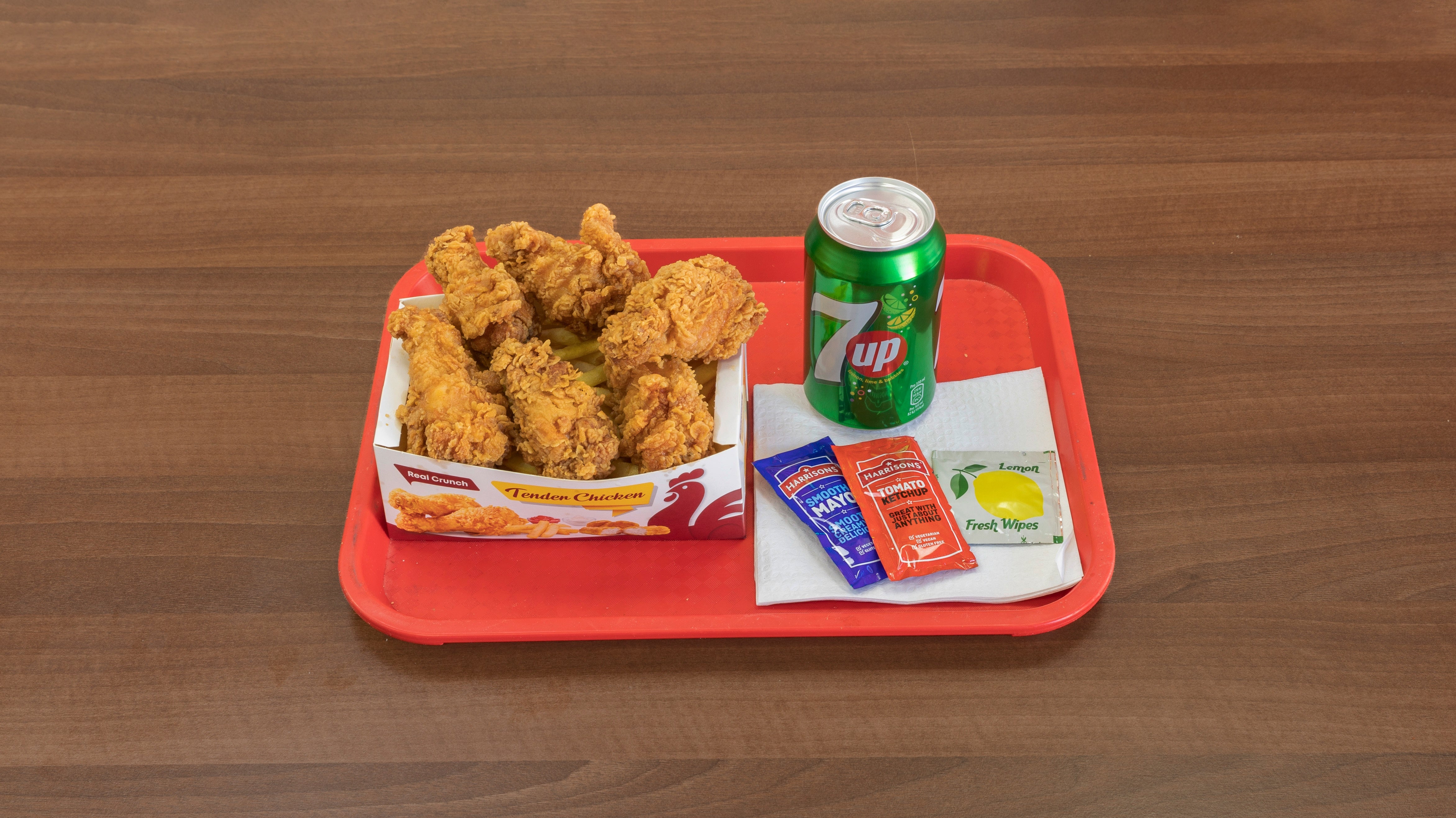 6pcs bbq chicken wings meal