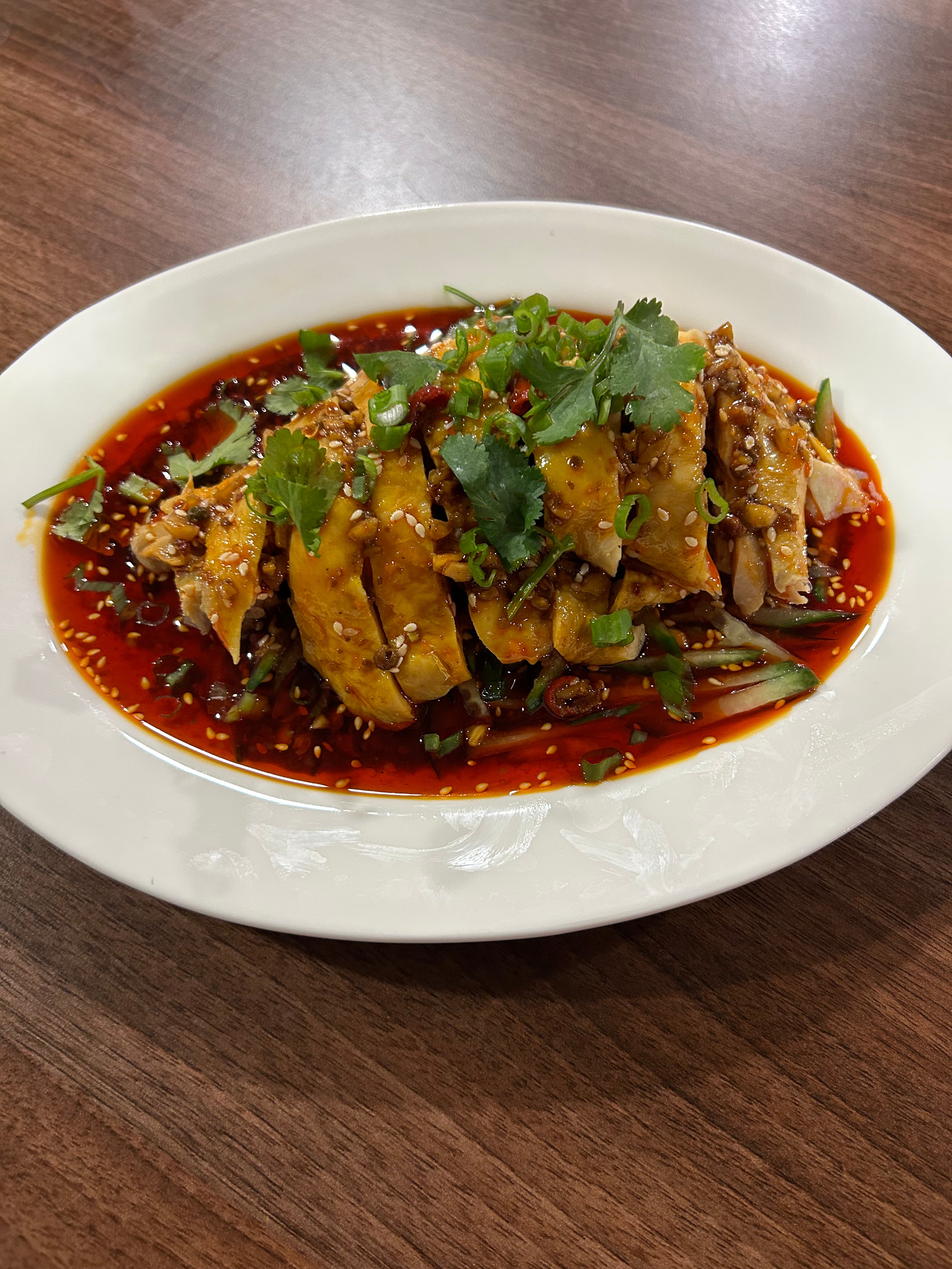 口水鸡 Mouth Watering Chicken in Red Chilli Oil Sauce
