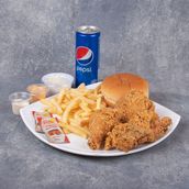 DINNER MEAL (3PCS CHICKEN+FRIES+BUN +COLESLAW+PEPSI)
