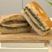 Focaccia Sandwich Grilled Halloumi Cheese 