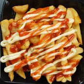 Fries With Ketchup And Mayonnaise