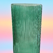 A Low-transparency Green Glass Vase