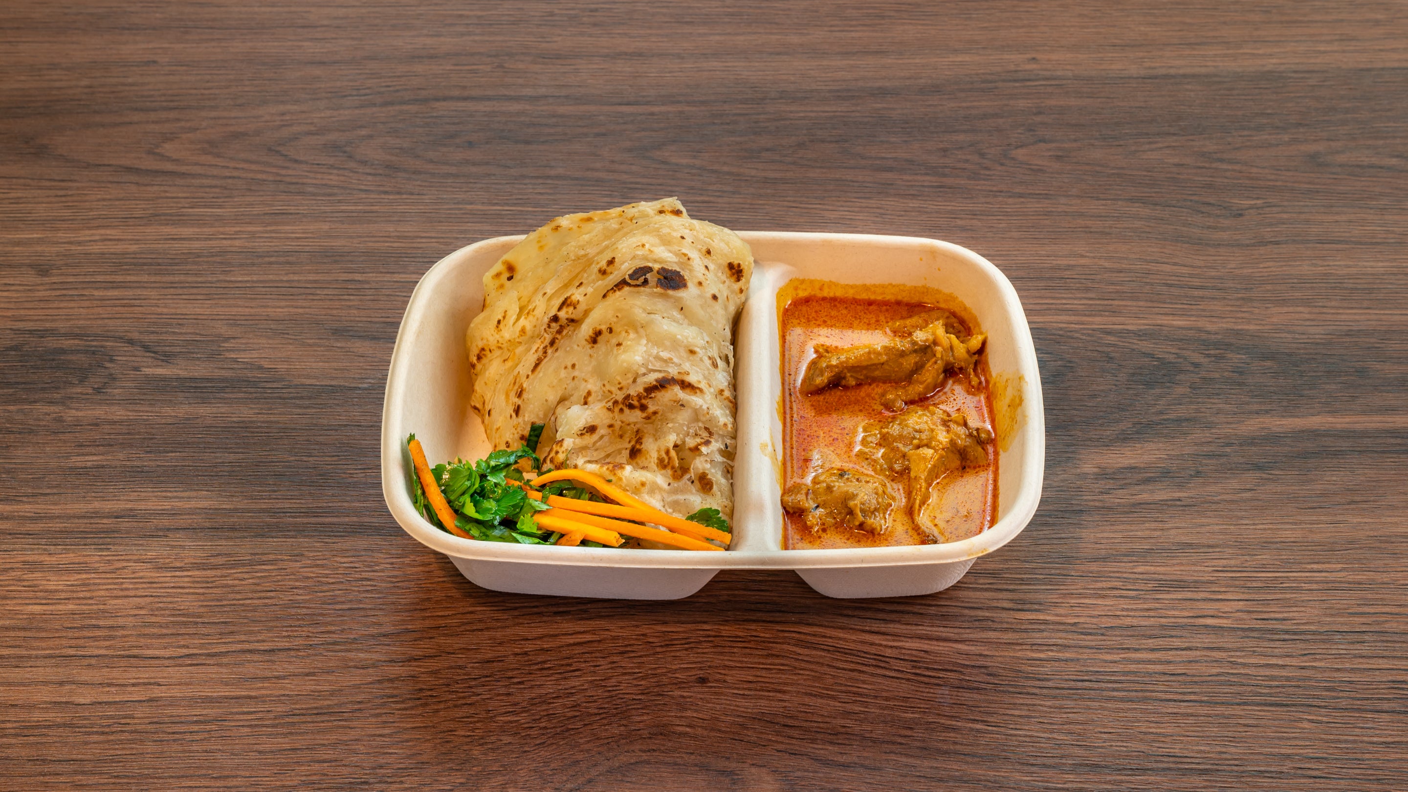 Paratha with Mom's Chicken Curry