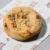 Almonds and chocolate chip cookie