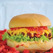Crunchy Texas cheetos burger