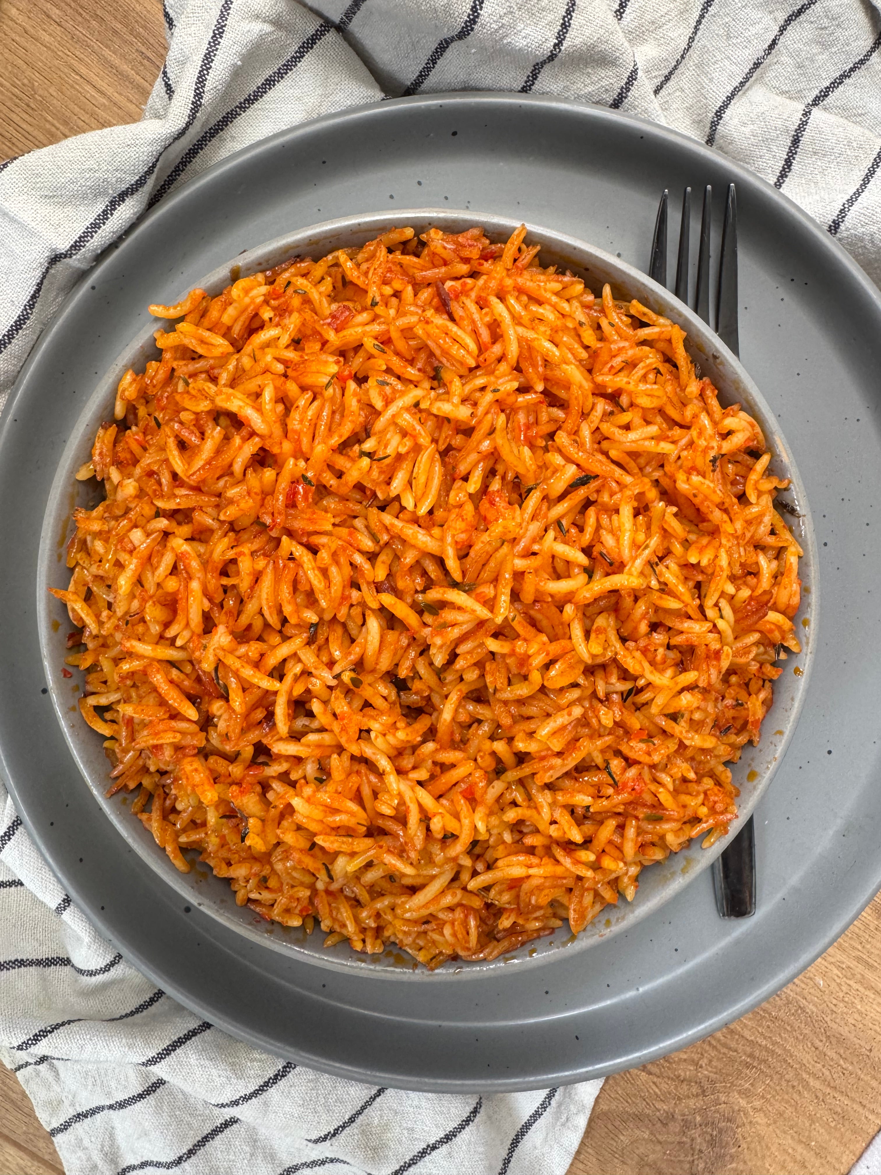 Nigerian Smoky Jollof Rice with Plantain