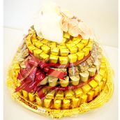 Golded Wrapped Chocolate Round Tray 2