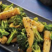 Broccoli & Baby Corn with Hot & Spicy Sauce