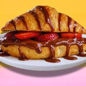 Nutella Strawberry croissant sandwich