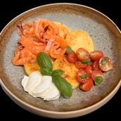 Cottage Cheese Pancakes with Salmon
