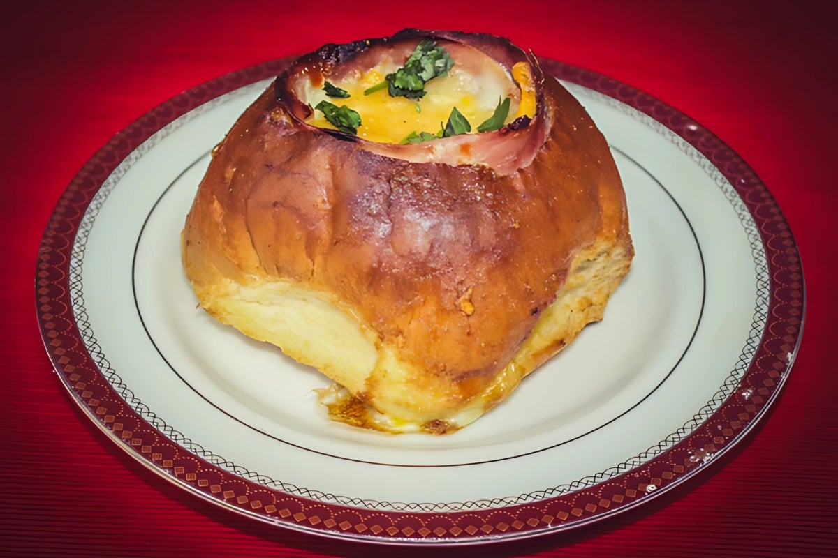 Ham, Egg, and Cheese Bread Bowl Cob