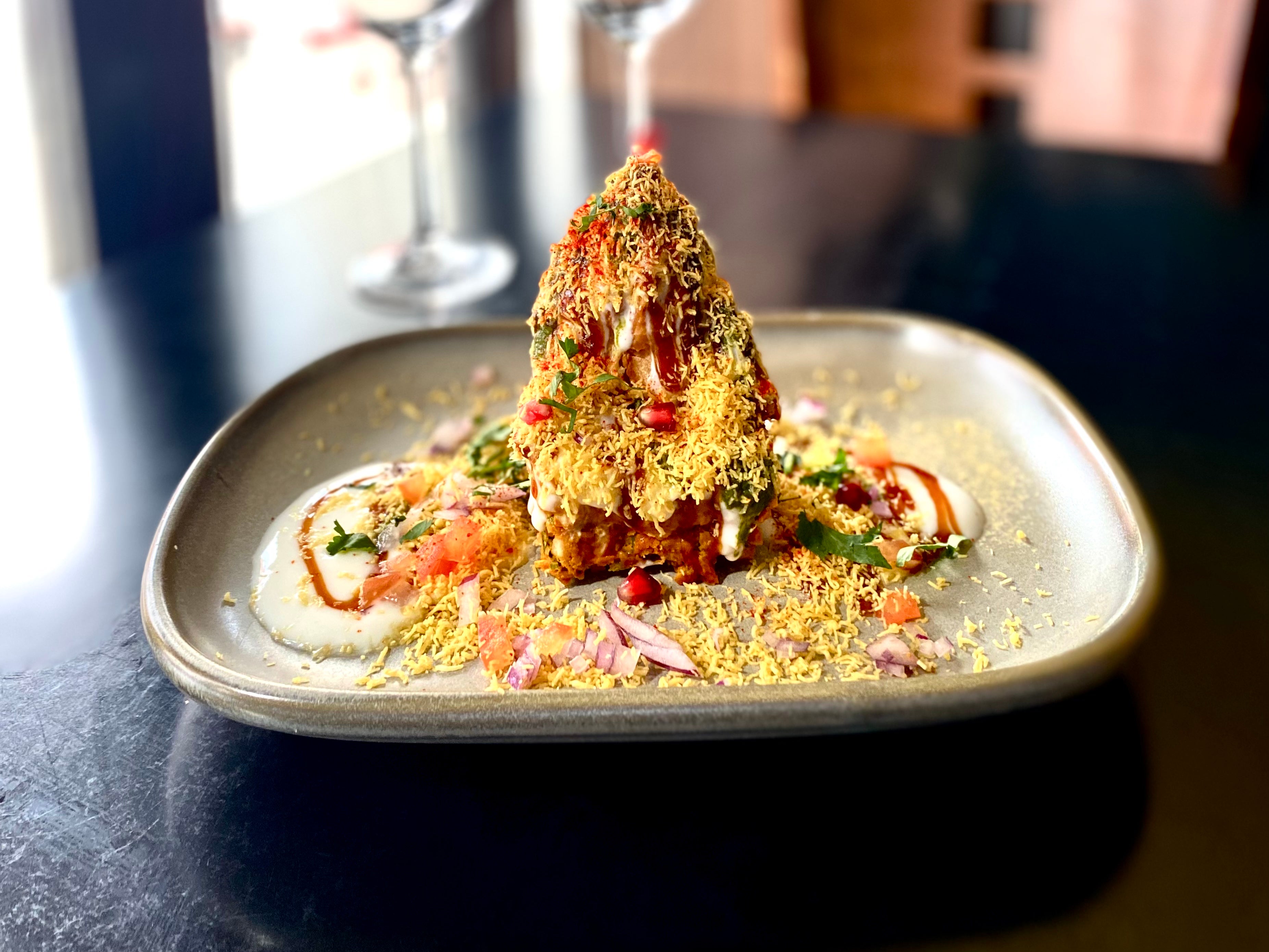 Samosa Chat (Medium)(V)
