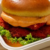 Red Cheetos Chicken Burger