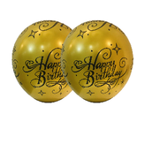 Set Of 2 Happy Birthday Balloon Gold Edition