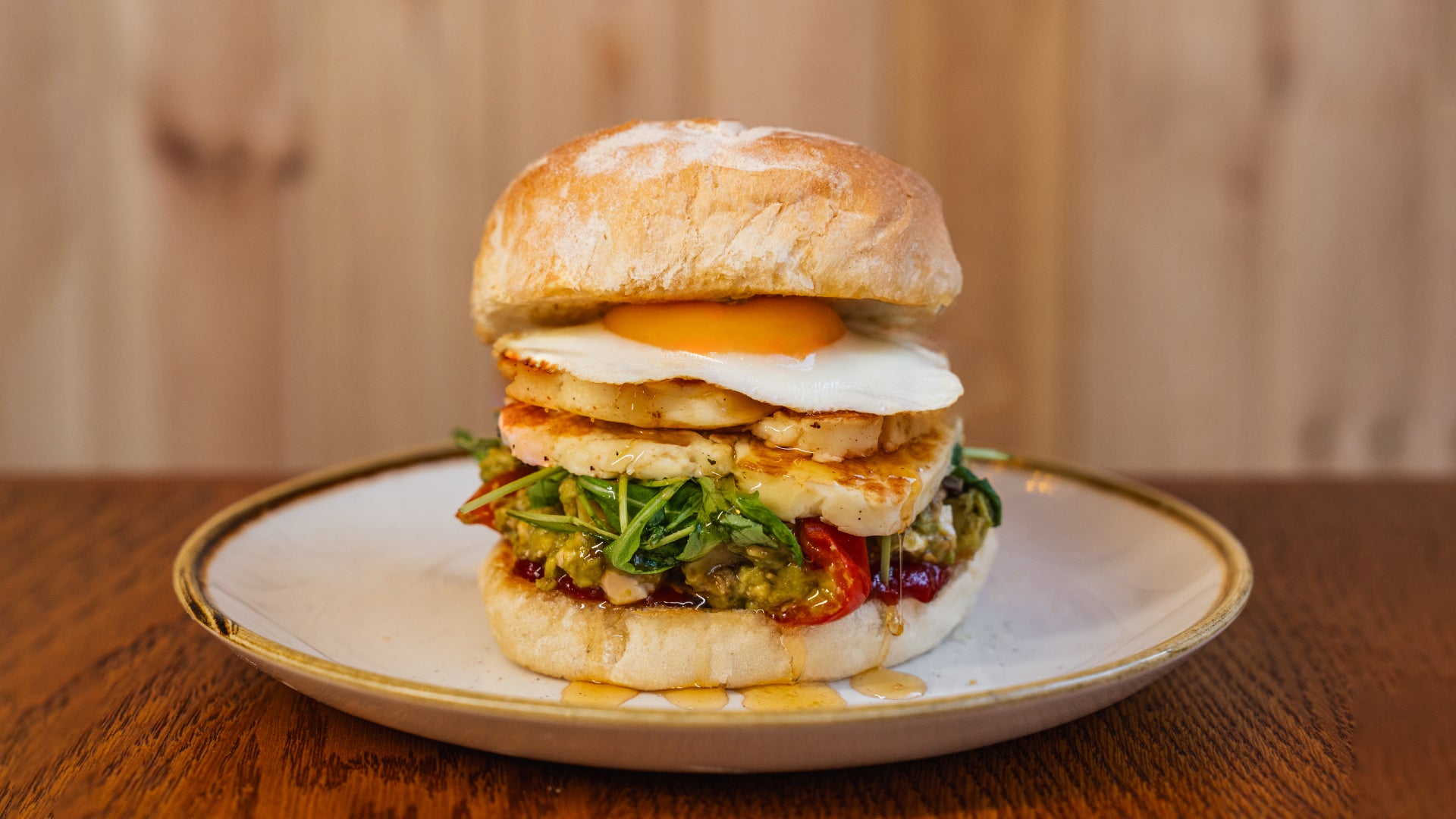 Hot Honey Halloumi Breakfast Bap