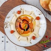Hummus with Mohamarah