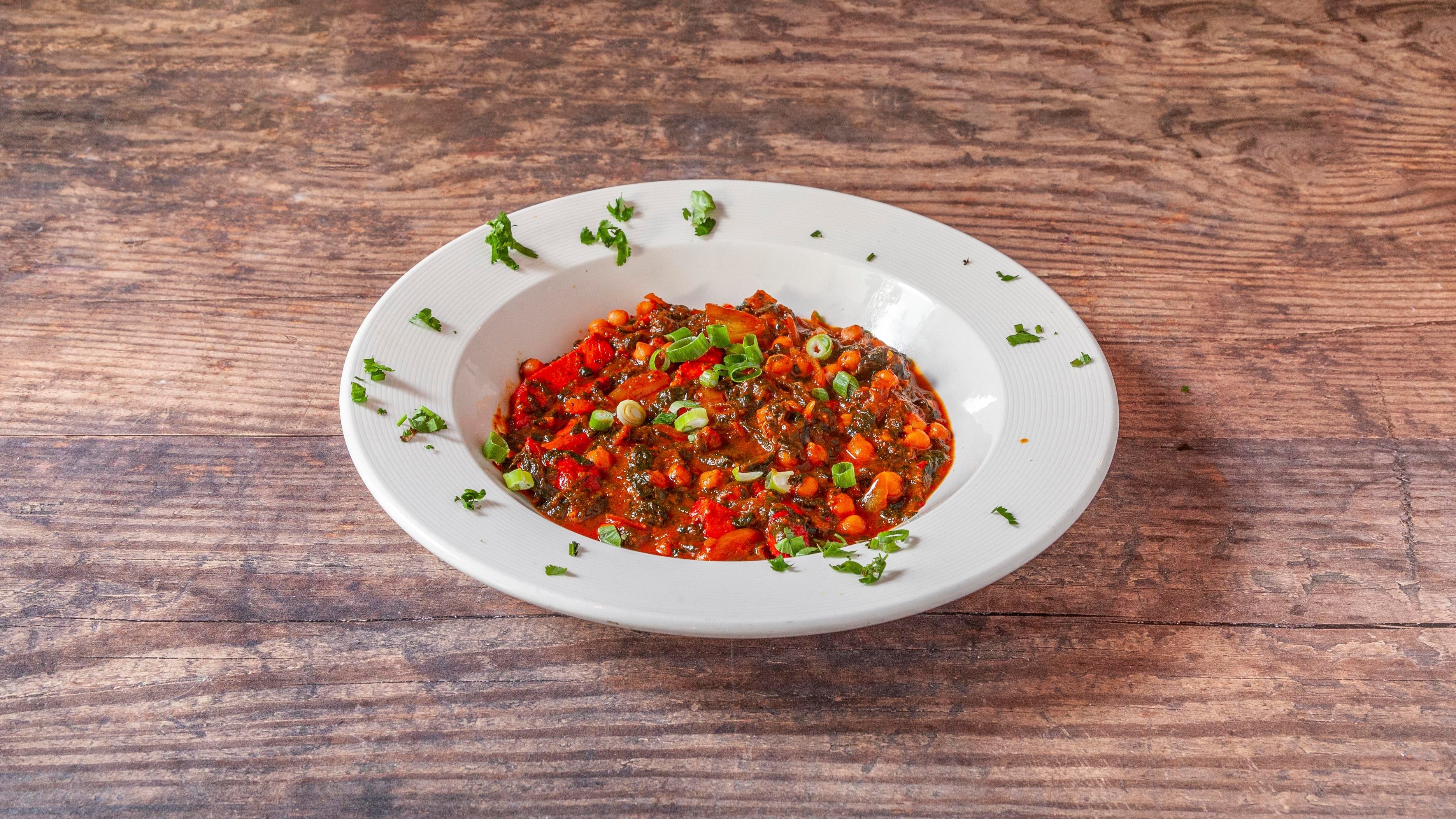 Palak Chana with Tandoori Chicken