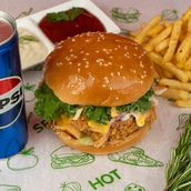 Broasted Sando Chicken Cheese Burger