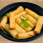 A dozen vegetable spring rolls