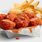 6 Boneless Chicken Wings Pieces With French Fries