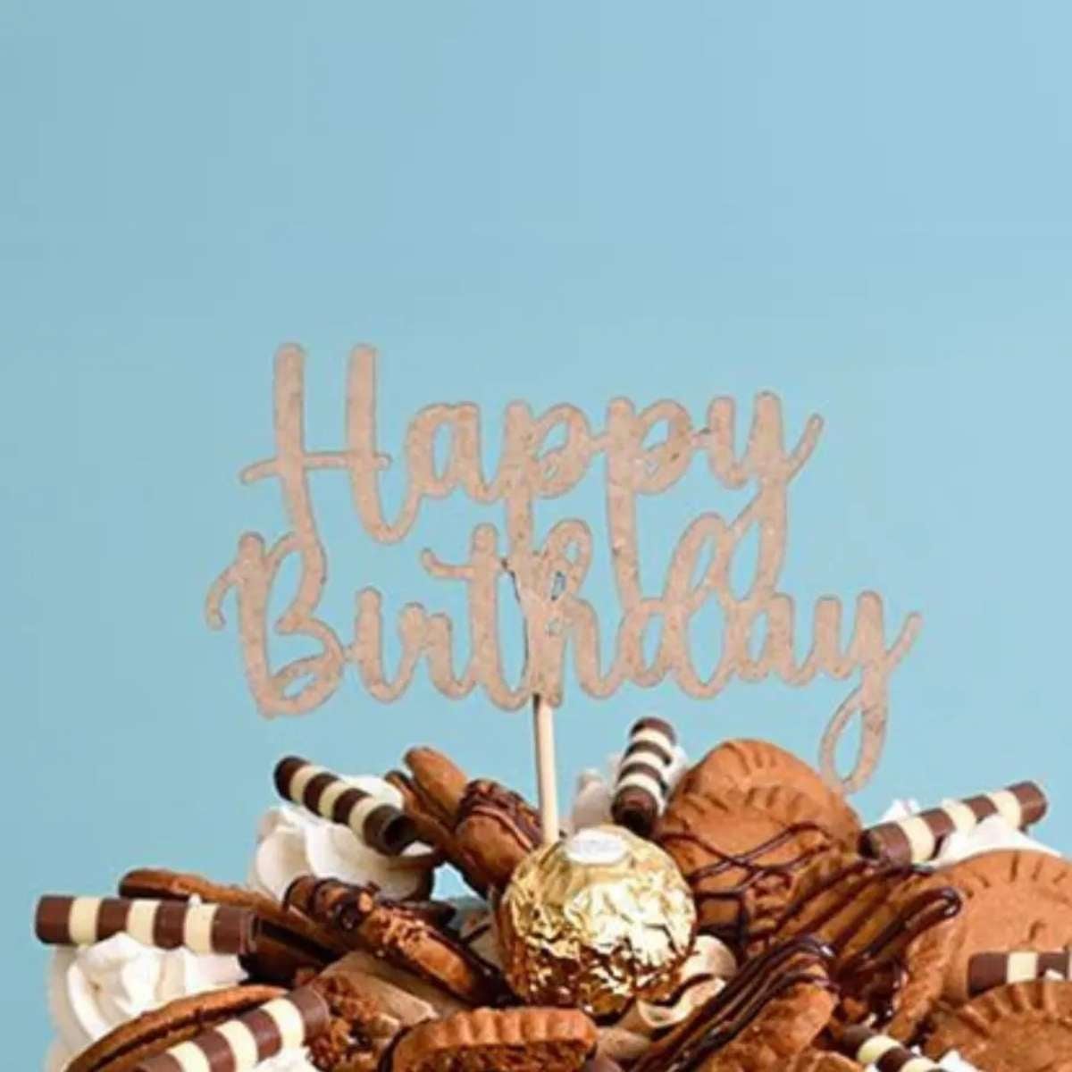 Happy Birthday Topper (Rustic) TP016