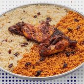 Half Chicken On Charcoal With Mix Rice