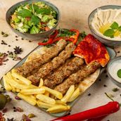 Grilled Chicken Kebab with Appetizers Meal