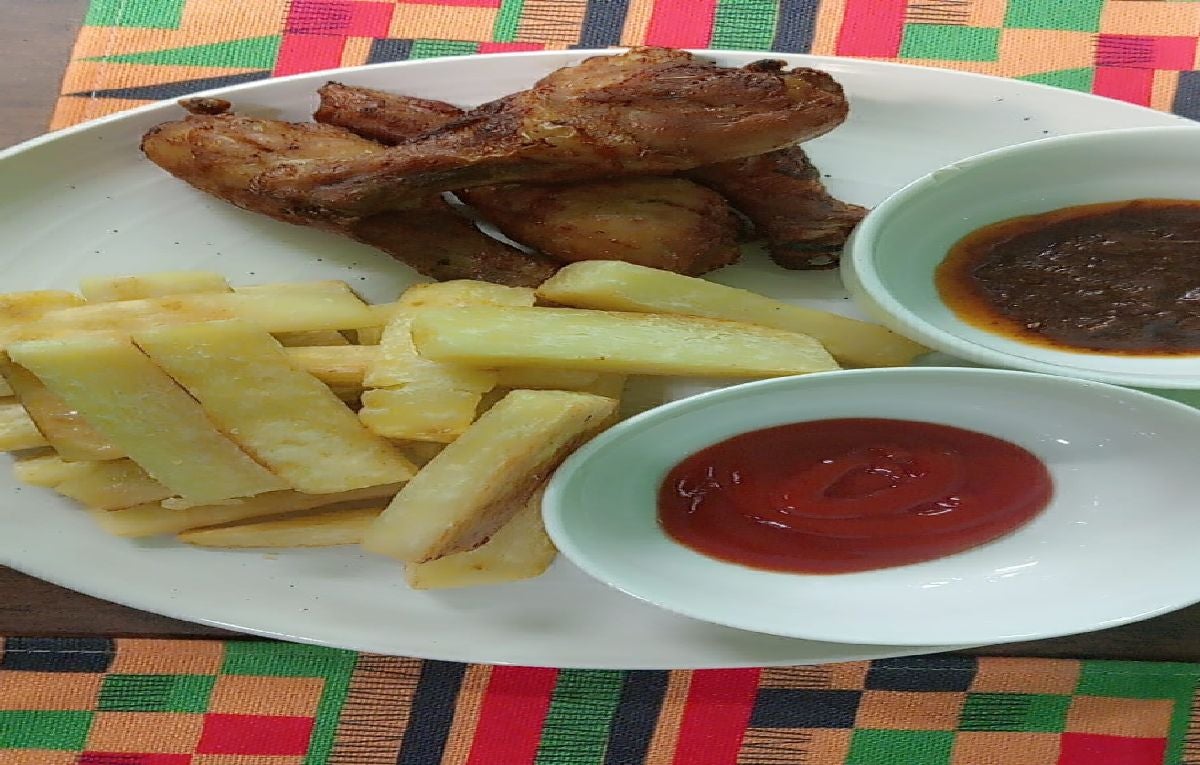 Yam Chips and Chicken