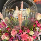 Balloons With Flowers Arrangement 9
